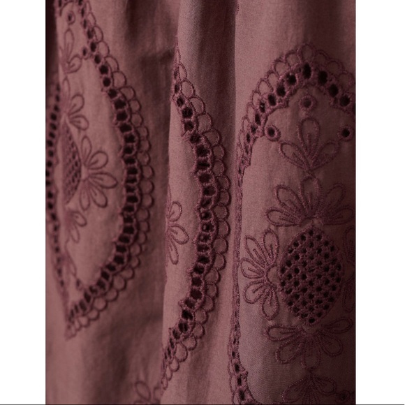 H&M Dark Plum Dress with Eyelet Embroidery - Picture 2 of 4